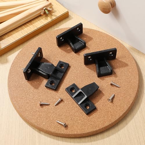 TEHAUX Quick Fitting Furniture Panel, 10pcs Push-on Fitting Nylon False Front Cabinet Clips with Screws Mounting Hardware Cabinet Panel Installation Clip for Furniture (Black) Location Clips