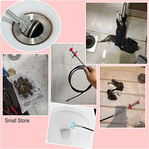 118.1 Inch Drain Snake Drain Clog Remover Flexible Grabberable Pick Up Cleaning Tool Reacher Claw Stick, Drain Auger Grab Trash Hairs from Drain,Sink,Bathroom Tub Toilet Hose - style: 118.1