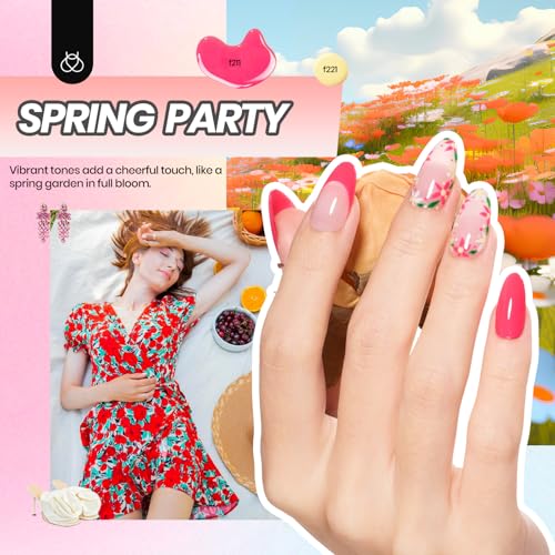Beetles Gel Nail Polish Kit with U V Light - 32 Colors Gel Polish Kit 54Pcs - color: Four Seasons Glow - 32 Colors (54 Pcs)