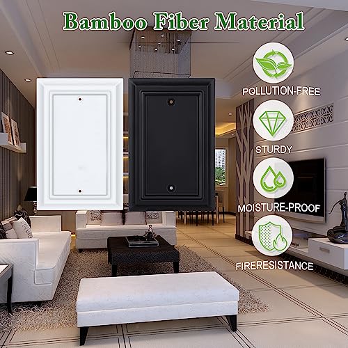Matte Black Decorative Outlet Covers Wall Plates, Bamboo Fiber Light Switch Covers, Natural Material Electric Receptacle Switch Plate Outlet Cover of various styles (1 Gang Blank 4 Pack) - size: 1 Gang Blank 4 Pack