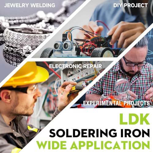 LDK 80W Soldering Iron Kit, 110V Digital Soldering Iron - color: Yellow