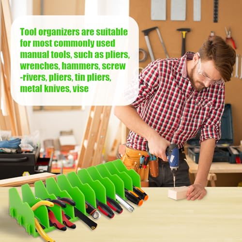 Pliers Organizer, 2-Pack 20-Slot Expandable Tool Rack, Green - color: Green, size: 2Pack