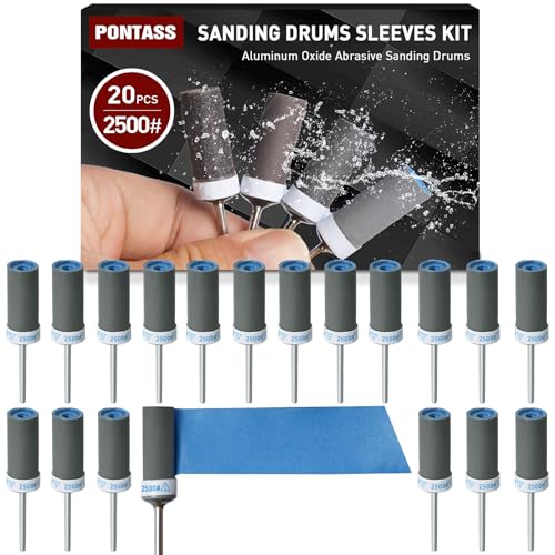 20 Pcs 2500 Grit Sanding Drums for Rotary Dremel Tool - style: 2500 Grit 20 Pcs