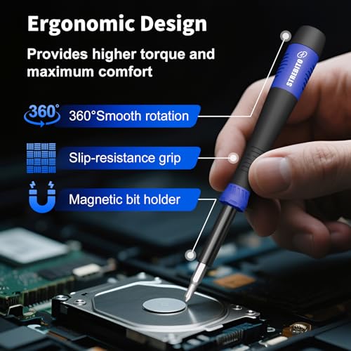 STREBITO Precision Screwdriver Set 64-piece with Torx, Triwing, Gamebit - color: Blue