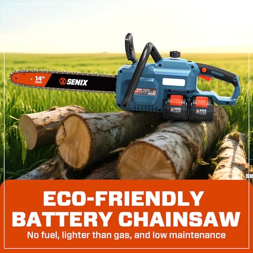 SENIX 40V 14" Electric Chainsaw, Cordless Battery Brushless,CSX2-M2 - size: 14"