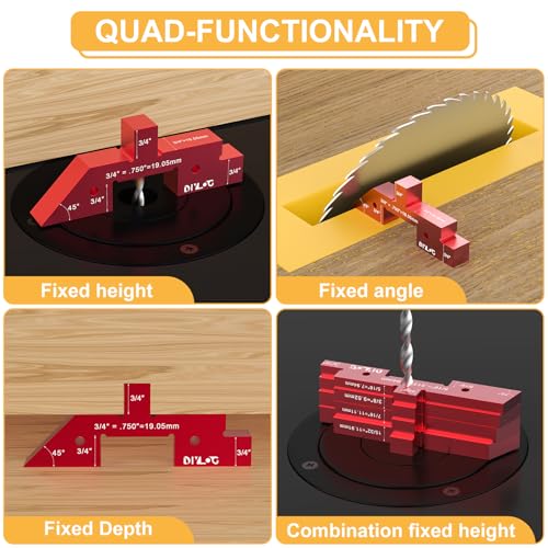 Router Table Setup Bars, 14 pcs Aluminumset Setup Blocks Woodworking, Set Up Blocks for Woodworking, Setup Blocks Gage Blocks for Router Table Saw and Angle Measure Set Up - style: Multifunctional