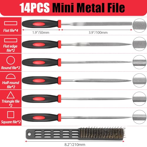 Doaho 19Pcs Metal Hand Files Set for Wood & Metal with Carry Case