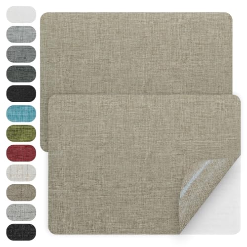 WILDREEDS 2 Pcs 8 x11 Inch Linen Repair Patches, Self-Adhesive Fabric Patch for Sofas, Couch, Furniture,Tote Bags, Car Seats (Camel) - color: Camel