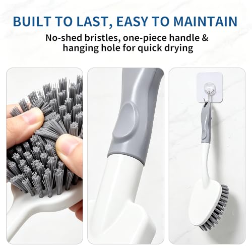 3PCS Heavy Duty Scrub Brush Set - Shower Cleaning Brushes for Bathroom