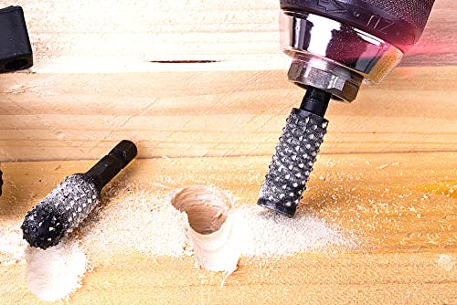 10PCS Rotary Burr Wood Carving Rasp Files Set with 1/4" Hex Shank - size: 1/4" Hex Shank (10 Pcs)