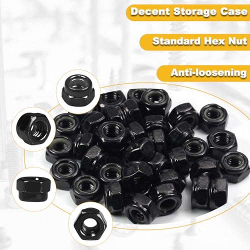 M8 Lock Nut Nylon Inserted Locknuts for Patio Furniture M8 Bolts - size: M8 (40PCS)