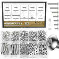 372 Pieces M4 x 6/8 /12/16 /20/25 /30mm Button Head Socket Cap Screws Nuts Washers Assortment Kit, 304 Stainless Steel, Fully Machine Thread - size: M4, style: Button Head