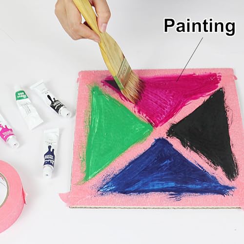 BOMEI PACK Pink Painters Tape 1 Inch Bulk - Paint Tape 5 Rolls x 1 Inch x 55 Yards - Pink Masking Tape for Walls Painting, DIY Crafting, and School Projects, Total 275 Yards - color: Pink