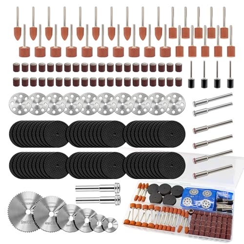 148Pcs Sanding Drums & Cutting Wheel Set for Dremel Rotary Tools Dremel Tool Accessories Kits for Wood Metal Plastic Cutting Rust Removal Polishing Smoothing Sharpening