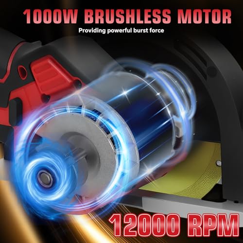 Mini Circular Saw for Milwaukee 18V Battery, 12000RPM 4 Inch Small Brushless Circular Saw, Cutting Depth 0.8"(20mm) for Wood, Soft Metal, Plastic, Drywwall, Tile Cuts(No battery)