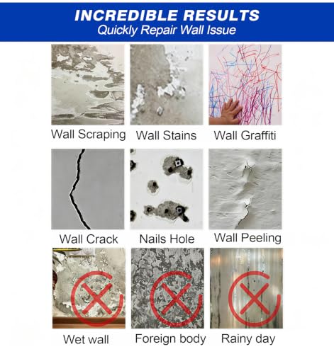 SEISSO Drywall Repair Kit, Wall Mending Agent, White Spackle Putty Wall Repair Paste Plaster Tube, Patch Repair Kit for Wall Hole Filler, Scratches, Nail Holes, Cracks, Graffiti, Dent, 1PC Paste - style: 1pc paste