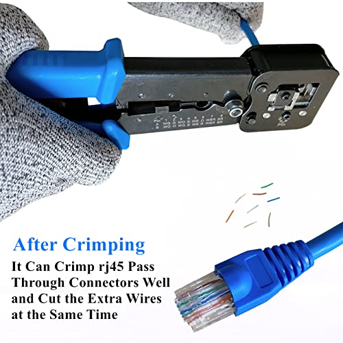 Gaobige rj45 Crimping Tool for Cat6 Cat5e Cat5, Sturdy Pass Through Crimper