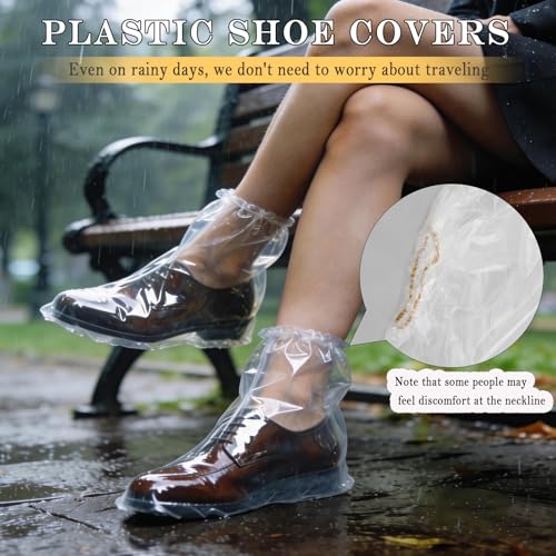 12Pcs Individually Packaged Rain Shoe Covers, Disposable Plastic Shoe Covers for Rain, Portable and Durable, Perfect for Rainy and Snowy Days, Disney Trip (Clear, Adult M, 12Pcs/6pairs) - size: Adults M 12Pcs