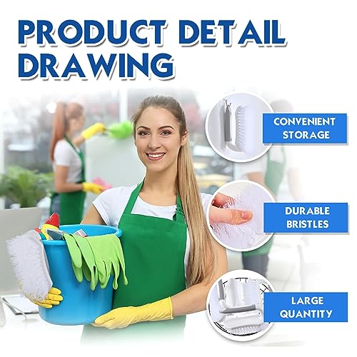 Lallisa 12 Pcs Scrub Brush Bulk for Cleaning with Handle, Gray - color: Gray