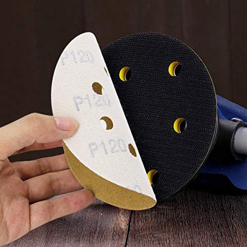 5-Inch 8-Hole Hook and Loop Sanding Discs, Orbital Sander Sandpaper Discs, 100 Pieces Round Sandpaper Set, 120 Grit - size: 120-Grit