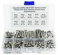 220Pcs #6-32 UNC Stainless Steel Phillips Pan Head Machine Screws Nuts Assortment Kit- #6-32x 3/16" 1/4" 5/16" 3/8" 1/2" 5/8" 3/4" 7/8" 1" - size: #6-32