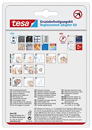 tesa Replacement Adapter Set BK20-2 - 2 x Self-Adhesive, Drill-Free Adapter with Power.Kit Technology for Bathroom Accessories - with Copper Zamak Ring and Tube Glue - Ø 41 mm x 8 mm - style: BK20-2