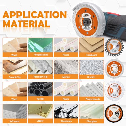 BGTEC Circular Saw Blade - 4PCS 3" Cutting Disc Arbor 3/8" for Wood Plastic Tile Metal Steel - style: TCT+Wood Metal+Tile