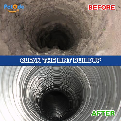 PetOde 32 Feet Dryer Vent Cleaner Kit, Flexible Lint Remover - size: 32 feet