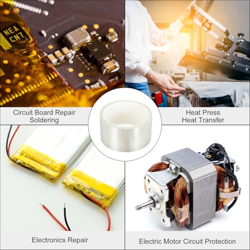 uxcell Clear Heat Tape, 1 Roll 50mmx33m 108ft High Temperature Heat Resistant Tape for Sublimation,Heat Vinyl Press,Heat Transfer, Circuit Board, No Residue - color: Clear, size: 50mmx33m