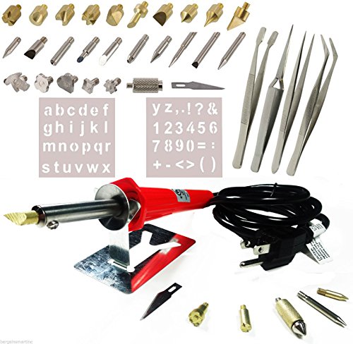 40PCS Wood Burning Pen Set Wood Burning Soldering Chiseled Tips Hot Blade Tweezer - size: Standard