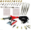 40PCS Wood Burning Pen Set Wood Burning Soldering Chiseled Tips Hot Blade Tweezer - size: Standard