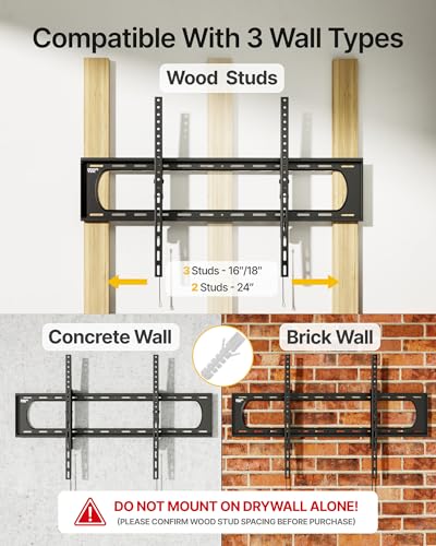 monTEK Heavy Duty Tilting TV Wall Mount for 60-120 Inch TVs up to 300 lb - size: 60"-120" Tilting