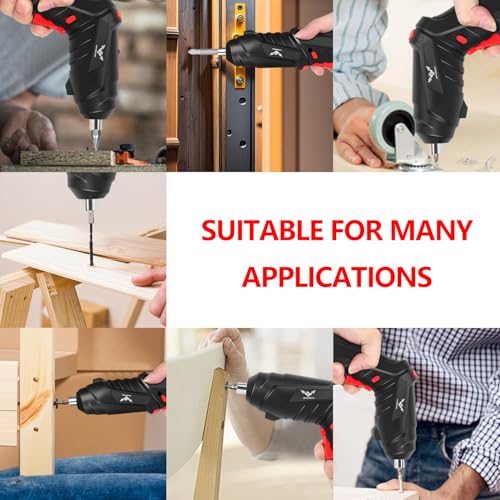 JENABOM 3.6V Cordless Electric Screwdriver Set, Mini Drill Set - color: Black