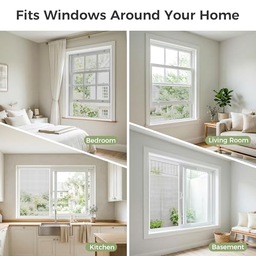 FLYZZZ 2-Pack Window Screen Frame Kit, Heavy-Duty DIY Window Screen Replacement Kit up to 60" x 60" with Upgraded Aluminum Frame (125g/m), Full Tool Set & Easy-Install Clips - size: 60" x 60"