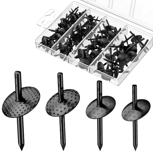 Uniclife 80 Pcs Picture Hangers, Picture Hanging Kit, 4 Size Picture Hanging Hooks, Picture Hanging Nails, Long Picture Hooks for Photo Frame Art Mirror and Decor, Black - size: 80 Pcs, style: Black