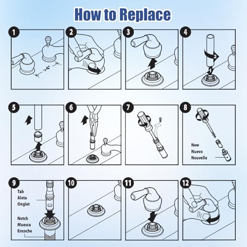 Enhon 2 Tub Faucet Cartridge, Removal Tool Compatible with Moen 1224 1224B