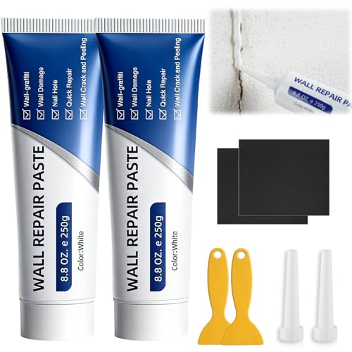 2PCS Drywall Repair Kit, Wall Mending Agent, Wall Patch Repair Kit with Scraper, Multi-Functional Drywall Patch Paste Repair Kit for DIY Home Fix
