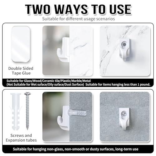 21 Pack Wire Shelf Clips Kit with Screws, Heavy Duty Closet Shelf Support Brackets,Expansion Tubes & Adhesive Pads – Wall Mounted Clips for ClosetMaid, Rubbermaid Wire Shelving (White) - color: White