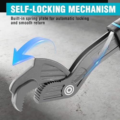 DURATECH 12-Inch Self-Adjusting Wrench, Self-Locking Pipe Wrench - size: 12"