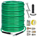 Hourleey Sewer Jetter Kit for Pressure Washer 200FT, 4000 PSI Drain Cleaner Hose 1/4 Inch NPT, Corner Rotating and Button Hose Sewer Jetting Nozzle Pearl Corsage Pin Tape Handle Strap Spanner, Green - size: Green-200 FT