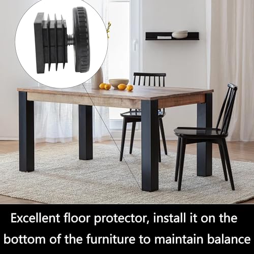 8Pcs Adjustable Leveling Feet, Square Insert Kit, Furniture Glide Leveler, Black, 40x9mm, 30x30x14mm - size: 30x30mm