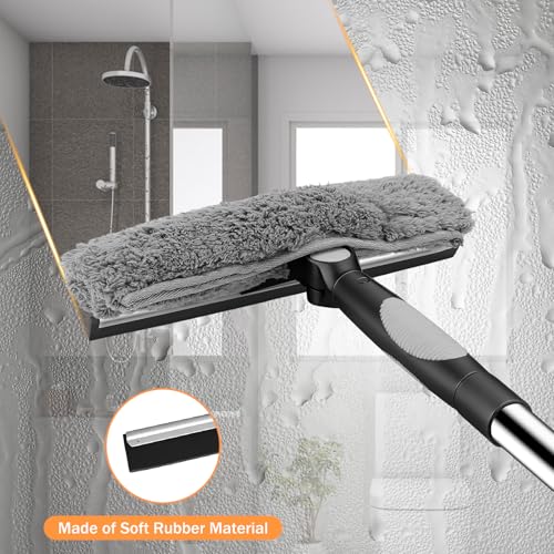 SetSail Window Squeegee with 66in Extension Pole 2-in-1 Window Cleaning Kit - color: Black Grey
