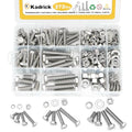 Kadrick 272Pcs 18-8(304) Stainless Steel Hex Bolts Assortment,1/4-20 5/16-18 3/8-16 Heavy Duty Bolts and Nuts Kit, Assorted SAE Bolts Nuts Flat&Lock Washers,Lenth Form 1/2''-2'' - size: 272Pcs SAE HEX Stainless