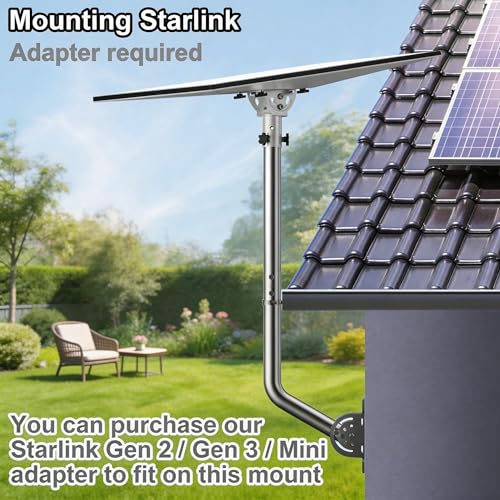 28" Heavy Duty Adjustable Antenna Wall Mount – 430 Stainless Steel J-Pole Solid Mast Bracket for Starlink (Adapter Required), TV Antennas, Weather Stations – 1.38" OD Pivot Base (2-Pack Silver) - color: 28‘’ Long Wall Mount Silver 2-Pack