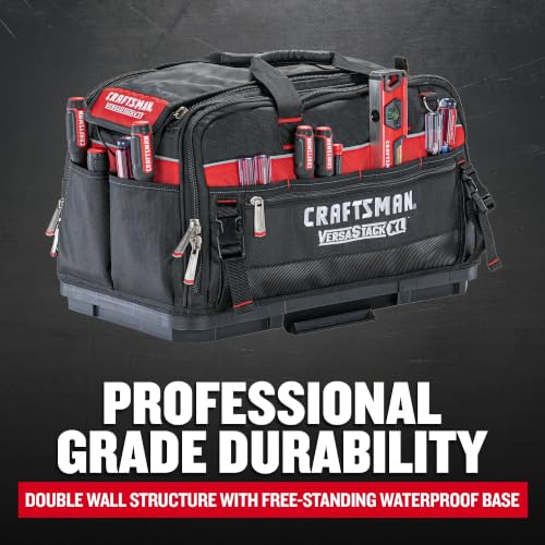 CRAFTSMAN VERSASTACK XL Tool Bag, 22.5”, Durable Polyester, Black and Red (CMST21450)