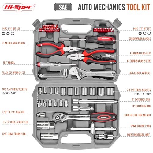 Hi-Spec SAE Auto Mechanics Hand Tool Kit Car Motorcycle Ratchet Wrench - size: SAE 67 PCS