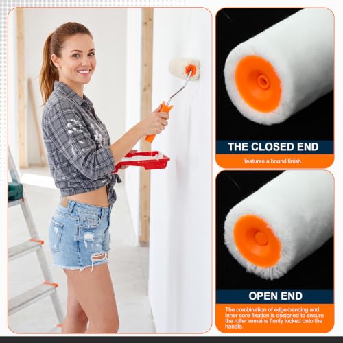 Honeydak 8 Pack Mini Paint Roller with Replacement Heads, 9 Inch - size: 9 Inch