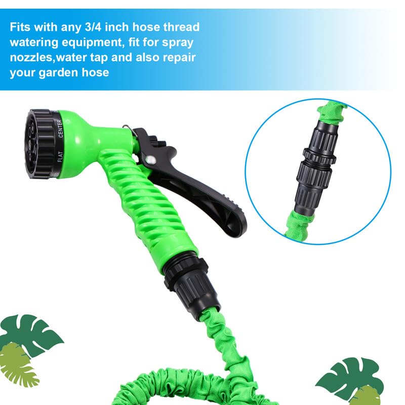 Mudder 4 Sets Garden Expandable Hose Repair Kit, 3/4 Inch