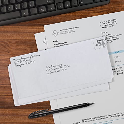 Quality Park #10 Security Envelopes, No Window, Redi-Strip Self Seal Envelopes, 24-lb White Wove, 4-1/8" x 9-1/2", 100 per Box (QUA69117)