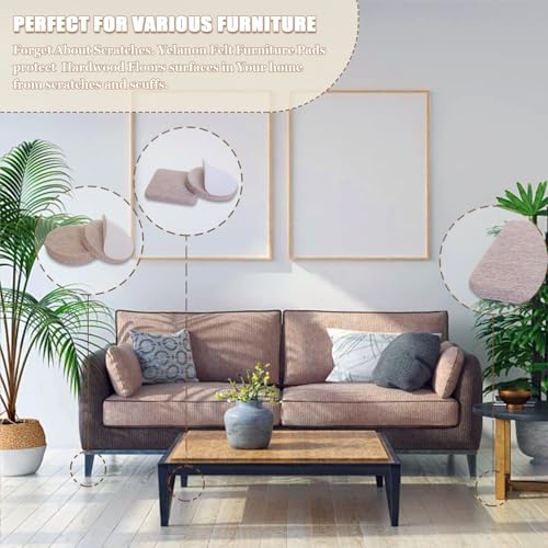 Yelanon Felt Furniture Pads 216 Pcs for Hardwood Floors Brown/Beige - size: 216 pcs Beige & Brown